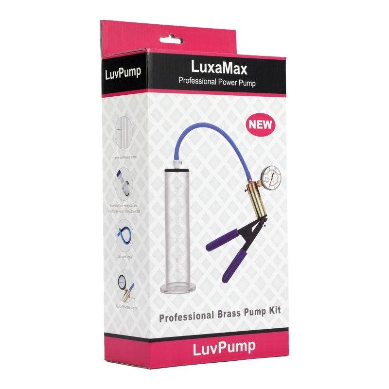 LuxaMax Brass Handle Penis Pump Set w Gauge - Naughty by Nature Adult Store