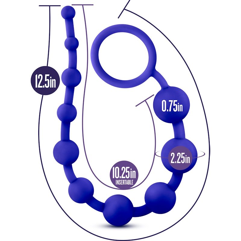 Luxe Silicone 10 Beads Indigo - Adult Toys