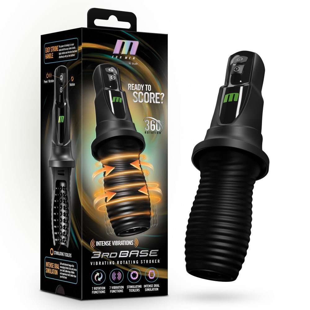 M For Men - 3rd Base - Vibrating & Rotating Auto Stroker - MASTURBATORS