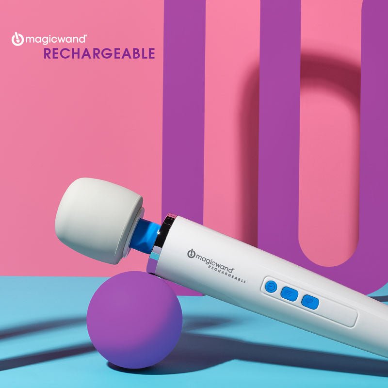 Magic White Rechargeable Massage Wand - VIBRATORS
