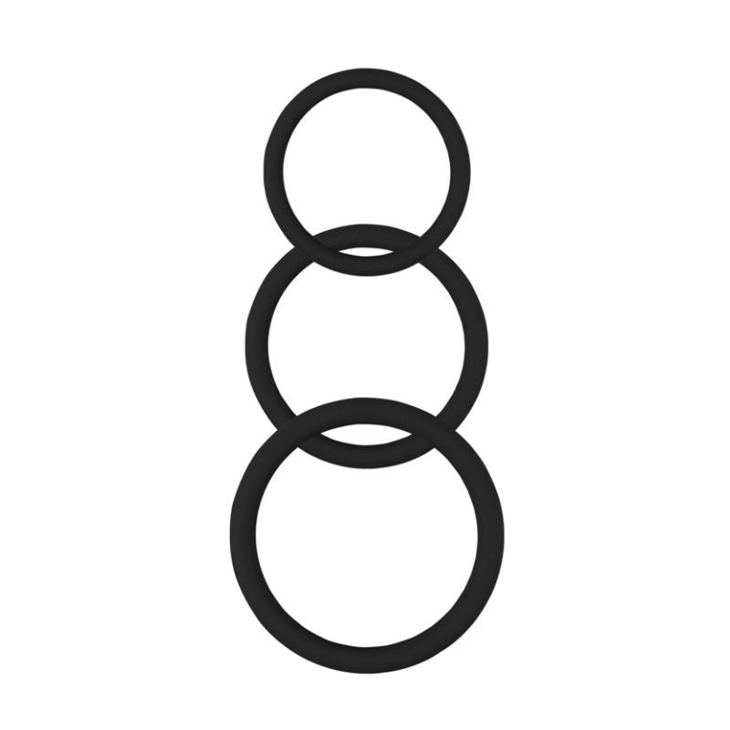 Magnum Force Cock Ring Set Black - Cock Rings-premium