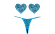 Mahi Mahi Blue Sequin G - String and Heart Pastie Set - Adult Toys