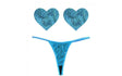 Mahi Mahi Blue Sequin G-String and Heart Pastie Set - Naughty by Nature Adult Store