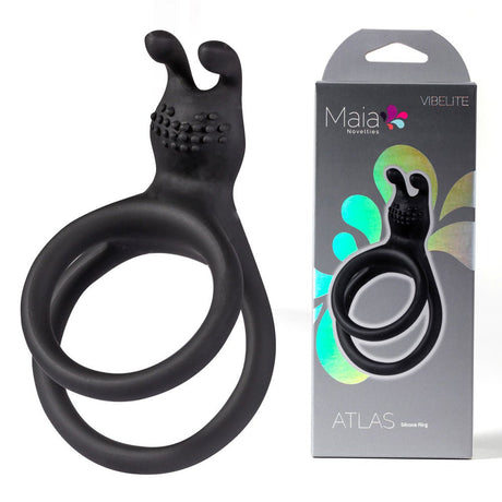 Maia ATLAS - Black Cock & Balls Ring - COCK RINGS