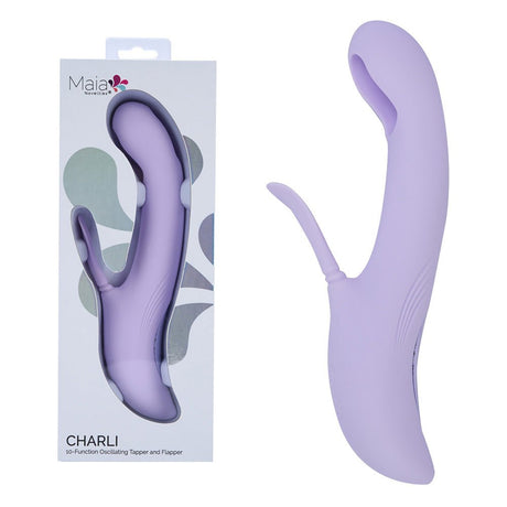 Maia Charli Lavender USB Rechargeable Rabbit Vibrator Flapping And Tapping - VIBRATORS