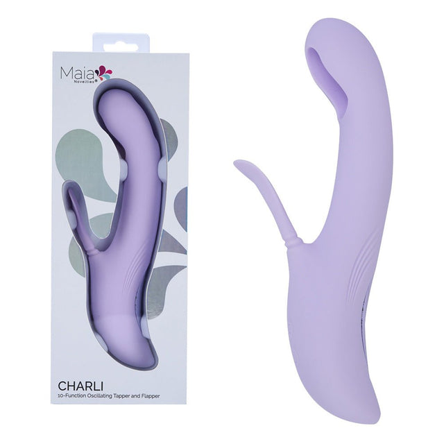Maia Charli Lavender USB Rechargeable Rabbit Vibrator Flapping And Tapping - VIBRATORS