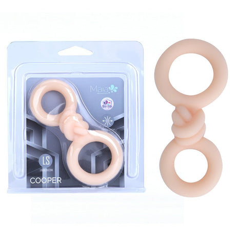 Maia Cooper Vanilla Flesh Cock And Balls Ring Set For Him - COCK RINGS