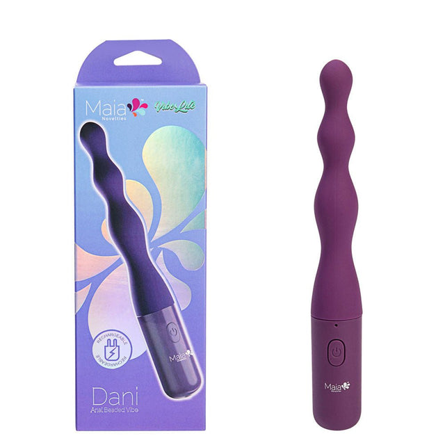 Maia DANI - Purple Rechargeable Beaded Vibrator - ANAL TOYS