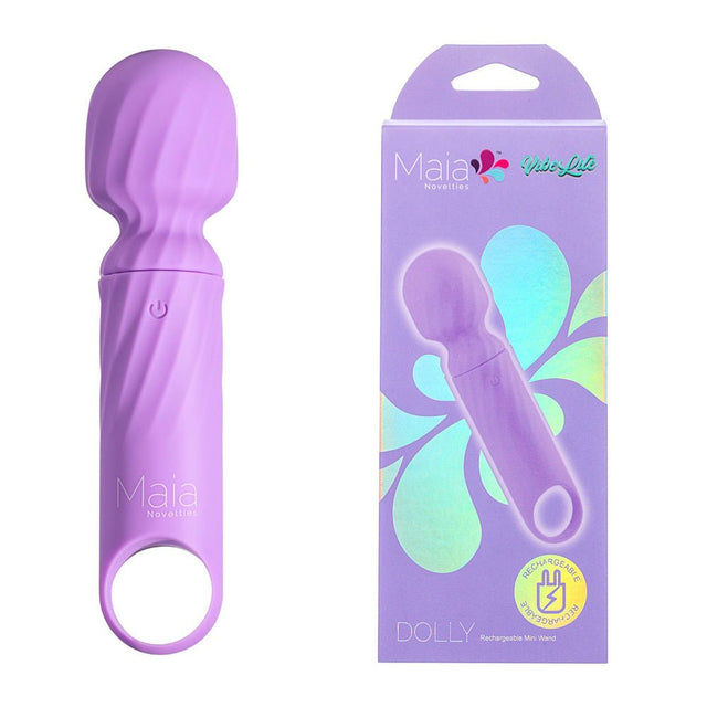 Maia DOLLY - Purple - Purple 12.7 cm USB Rechargeable Massage Wand - VIBRATORS