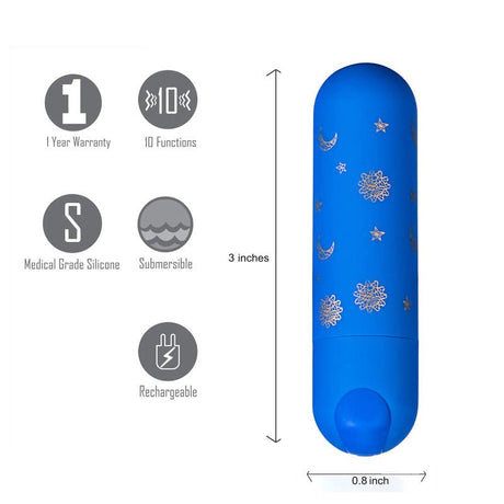 Maia Luna - Blue 7.6 cm USB Rechargeable Bullet - BULLETS & EGGS