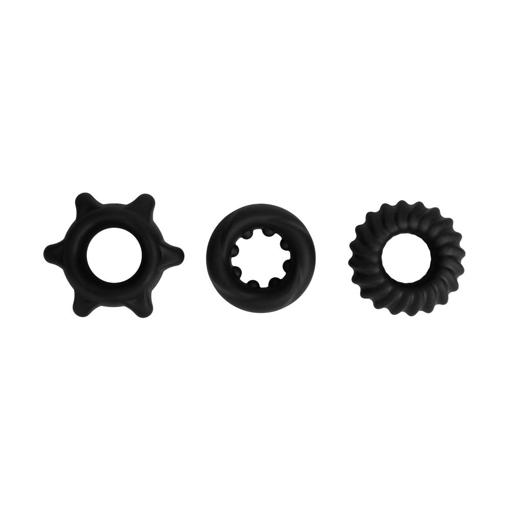 Maia MANZO - Black Silicone Cock Rings - Set of 3 - COCK RINGS