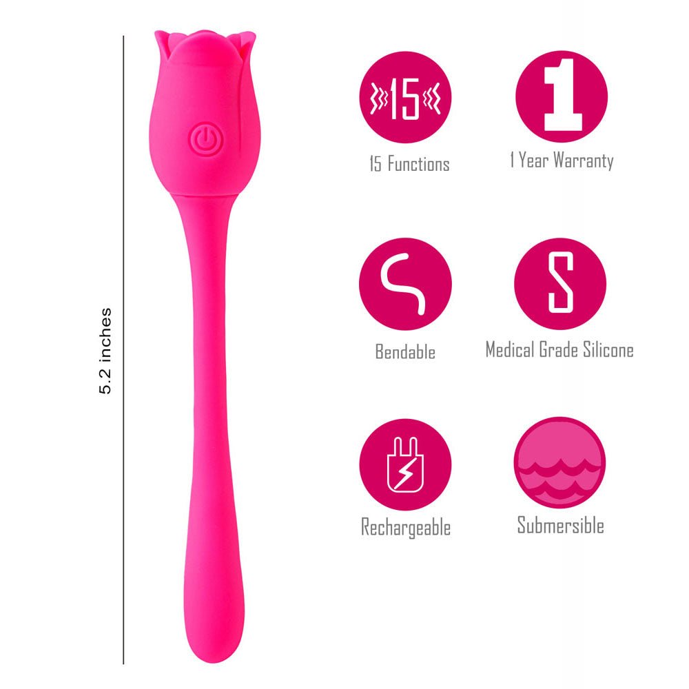 Maia MEADOW - Pink Rechargeable Flower Stimulator - STIMULATORS