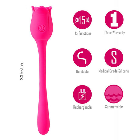 Maia MEADOW - Pink Rechargeable Flower Stimulator - STIMULATORS