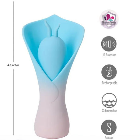 Maia MINA - Blue - Fluttering Flower Stimulator - STIMULATORS