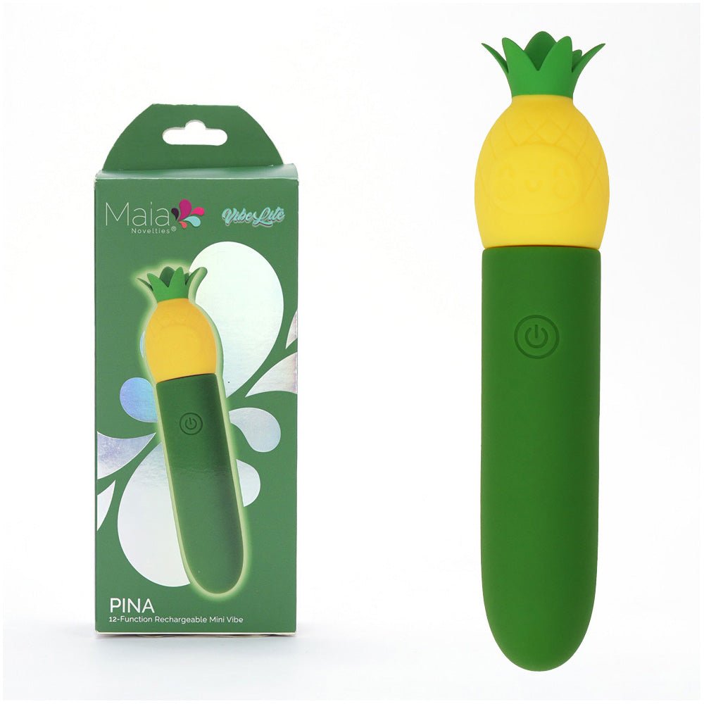 Maia PINA Green Yellow 11.1 cm USB Rechargeable Bullet Vibrator - BULLETS & EGGS