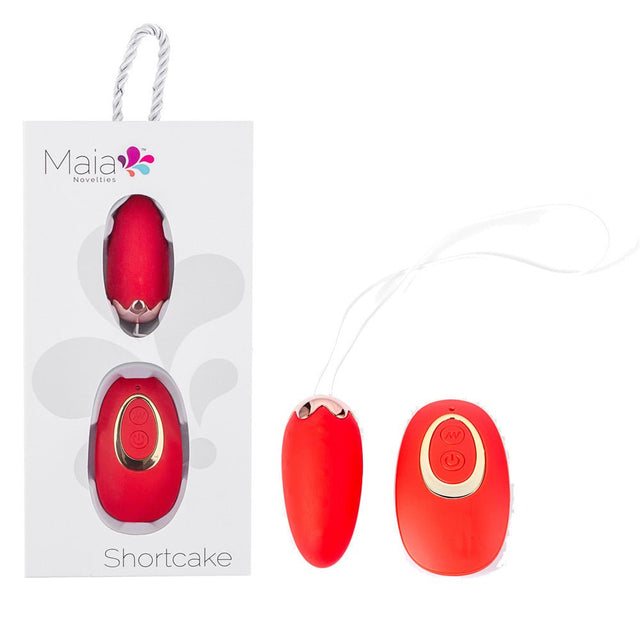 Maia SHORTCAKE - Red USB Rechargeable Vibrating Egg with Wireless Remote - BULLETS & EGGS