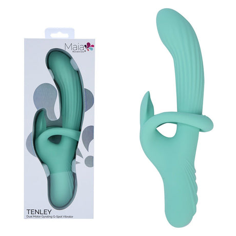 Maia Tenley Mint Green USB Rechargeable Gyrating Rabbit Vibrator 24.1 cm - VIBRATORS
