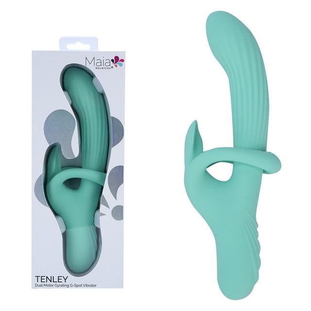 Maia Tenley Mint Green USB Rechargeable Gyrating Rabbit Vibrator 24.1 cm - VIBRATORS