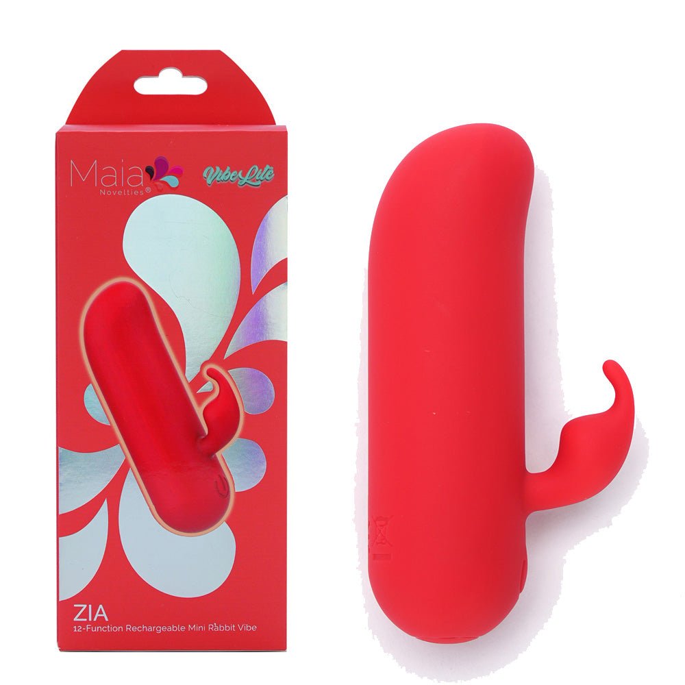 Maia ZIA Red USB Rechargeable Mini Bullet Rabbit Vibrator 7.6 cm - BULLETS & EGGS