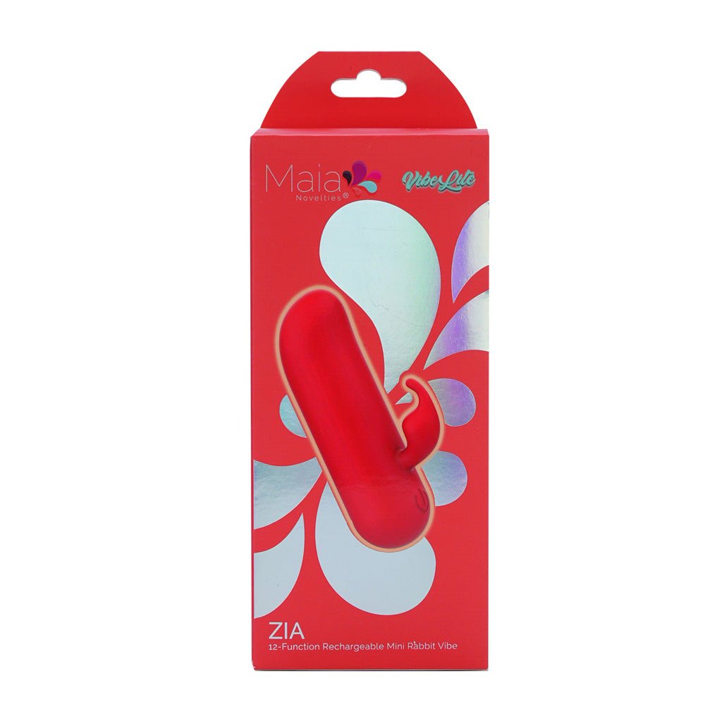 Maia ZIA Red USB Rechargeable Mini Bullet Rabbit Vibrator - BULLETS & EGGS