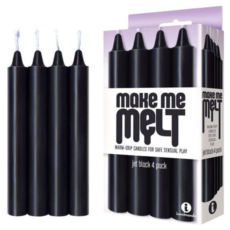 Make Me Melt Drip Candles - Black - Jet Black Drip Candles - 4 Pack - CANDLES