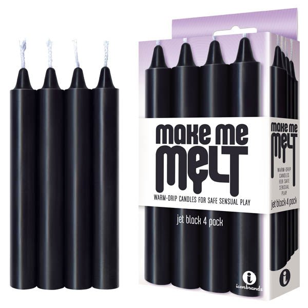 Make Me Melt Drip Candles - Black - Jet Black Drip Candles - 4 Pack - CANDLES