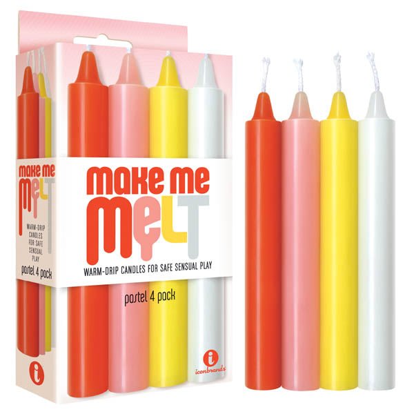 Make Me Melt Drip Candles - Pastel - Pastel Drip Candles - 4 Pack - CANDLES