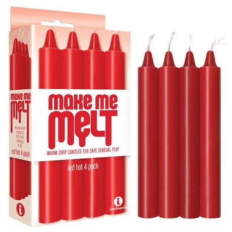 Make Me Melt Drip Candles - Red - Red Hot Drip Candles - 4 Pack - CANDLES
