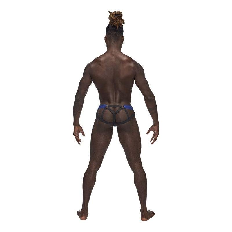 Male Power Sexagon Micro V Thong Blue - Lingerie