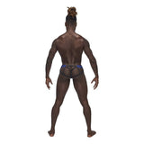 Male Power Sexagon Micro V Thong Blue - Lingerie