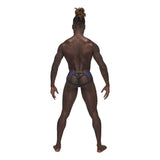 Male Power Sexagon Micro V Thong Blue - Lingerie