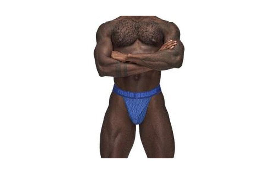 Male Power Sexagon Micro V Thong Blue - Naughty by Nature Adult Store