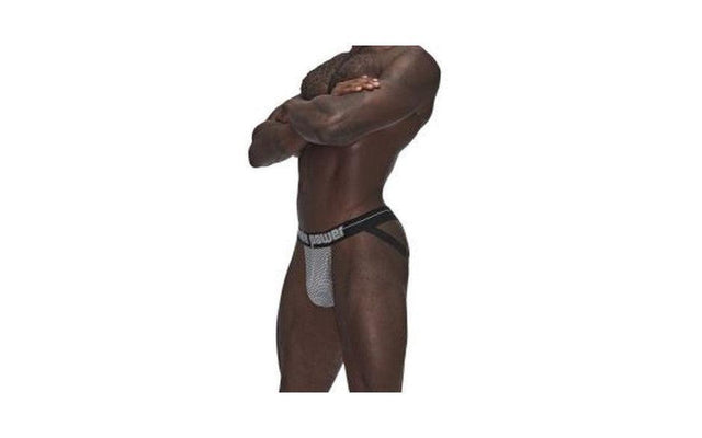 Male Power Sexagon Strappy Ring Jock Grey - Lingerie