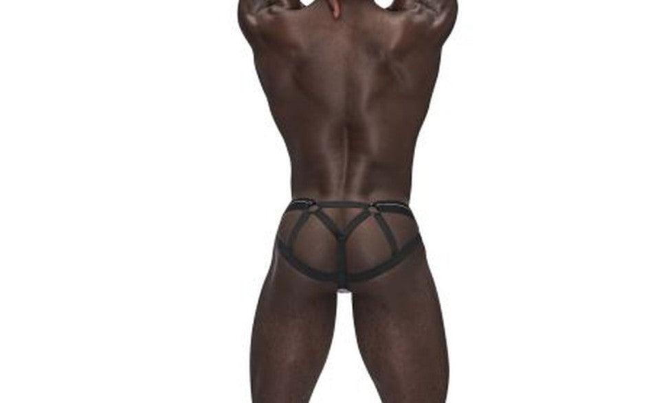 Male Power Sexagon Strappy Ring Jock Grey - Naughty by Nature Adult Store