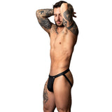 Male Power Snap Off Pouch Jock Black - Lingerie