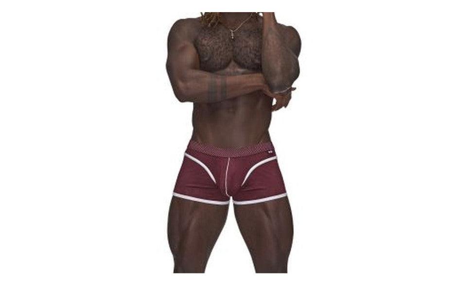Male Power Sport Mesh Mini Short Burgundy - Lingerie