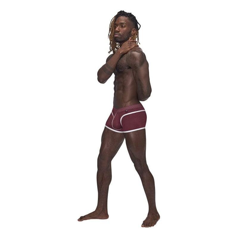 Male Power Sport Mesh Mini Short Burgundy - Lingerie