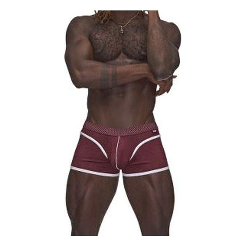 Male Power Sport Mesh Mini Short Burgundy - Lingerie