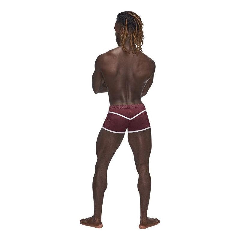 Male Power Sport Mesh Mini Short Burgundy - Lingerie