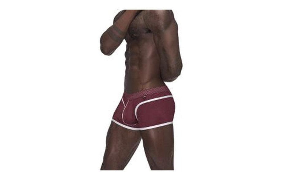 Male Power Sport Mesh Mini Short Burgundy - Lingerie