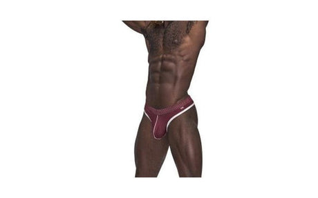 Male Power Sport Mesh Thong Burgundy - Naughty by Nature Adult Store