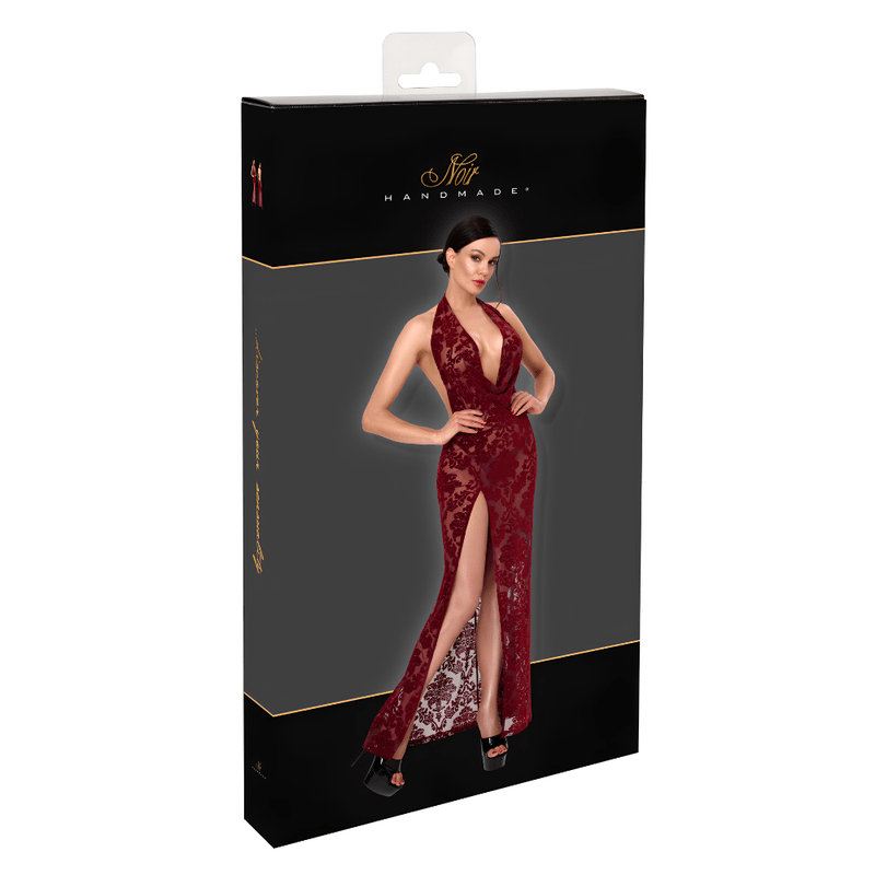 Masquerade Lace Gown Dress Burgundy - Lingerie
