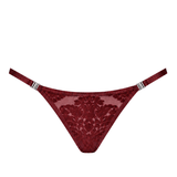 Masquerade Lace Thong Burgundy - Lingerie