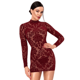 Masquerade Open Back Mini Dress Burgundy - Lingerie