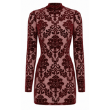Masquerade Open Back Mini Dress Burgundy - Lingerie