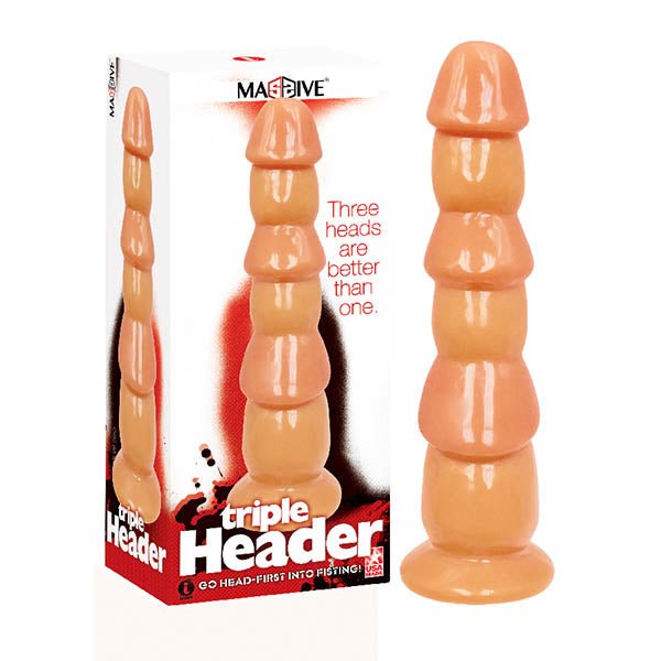 Massive Triple Header - Flesh 3 Dick Head Dildo - DONGS