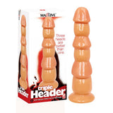Massive Triple Header - Flesh 3 Dick Head Dildo - DONGS