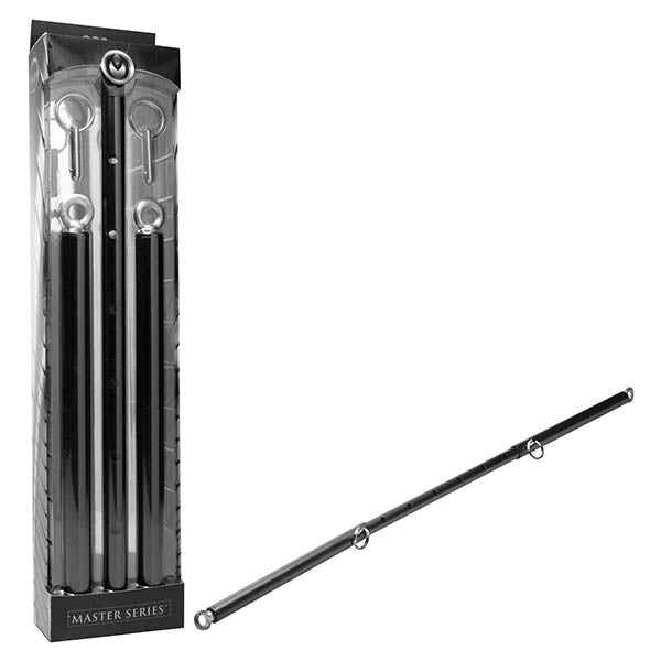 Master Series Black Steel Adjustable Spreader Bar - Black Metal Spreader Bar Restraint - BONDAGE - TOYS