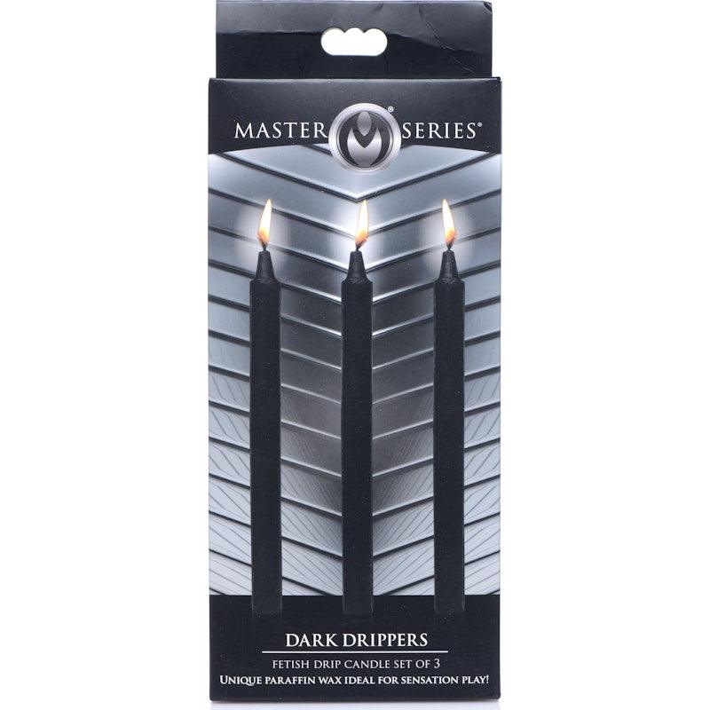 Master Series Low Temp Drip Candles - Black Paraffin Wax - 3 Pack - Adult Toys