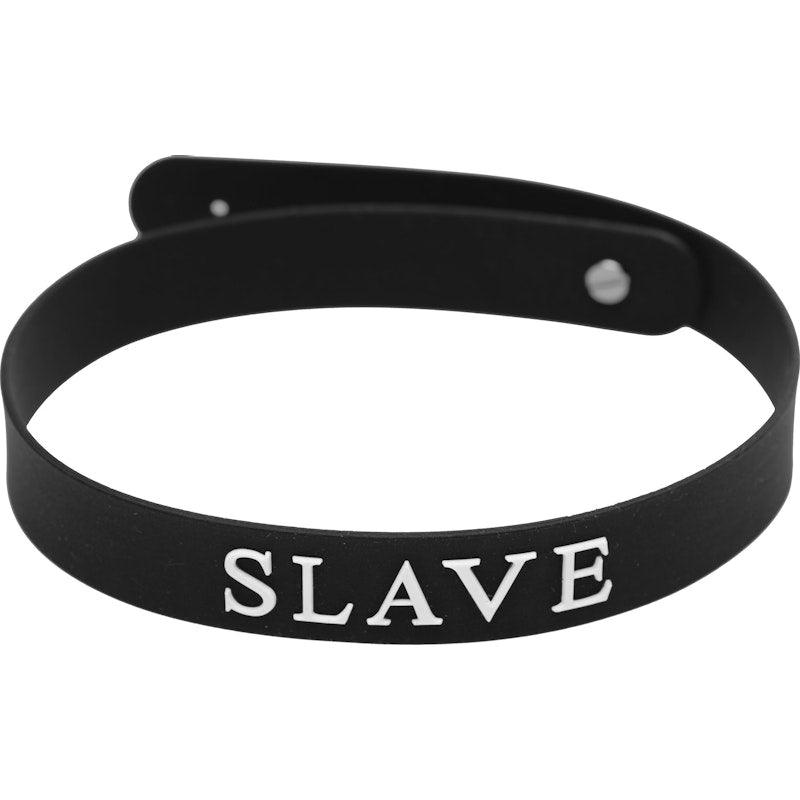 Master Series Slave Silicone Collar | Adjustable BDSM Neck Strap - Black - Adult Toys